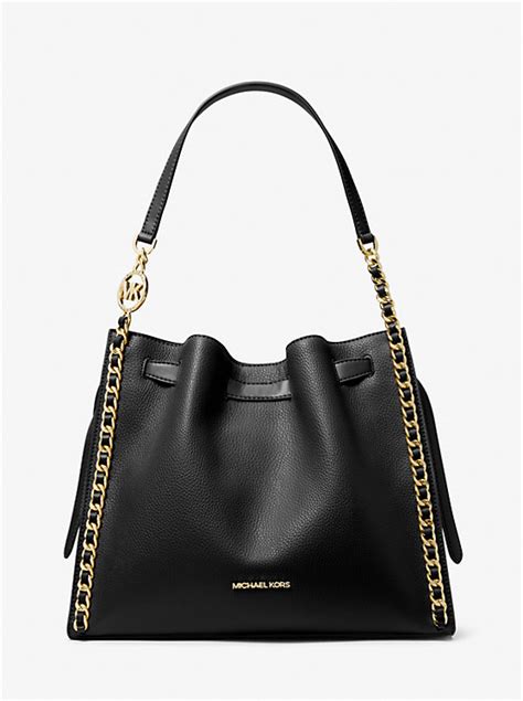 michael kors mina large logo shoulder bag|michael kors chain strap handbags.